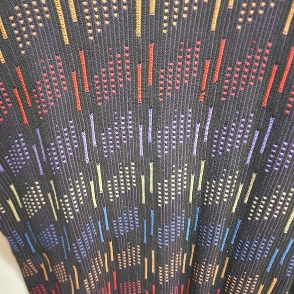 VTG Norm Thompson Black Rainbow Striped Coogi Style Grandpa Sweater Biggie Sz L - Picture 5 of 8